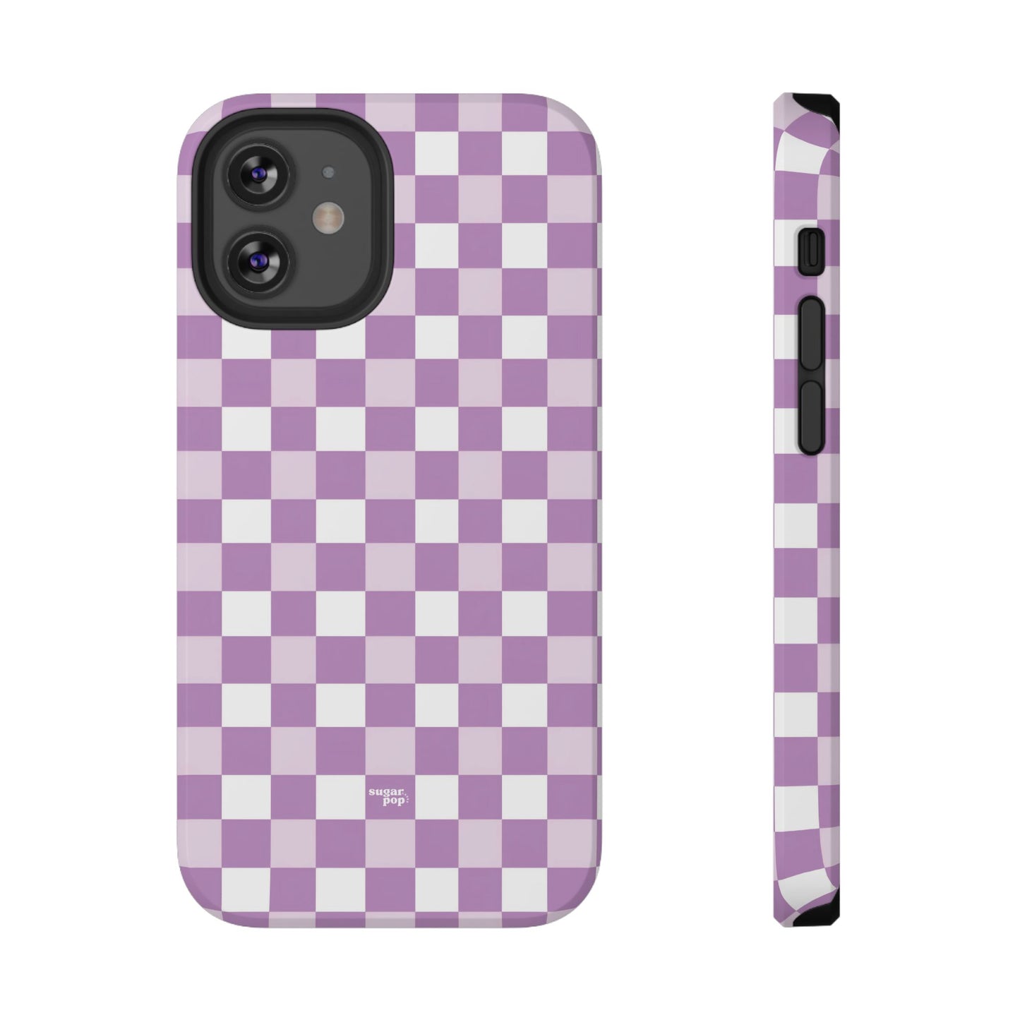 Purple Checkerboard Impact-Resistant Phone Case