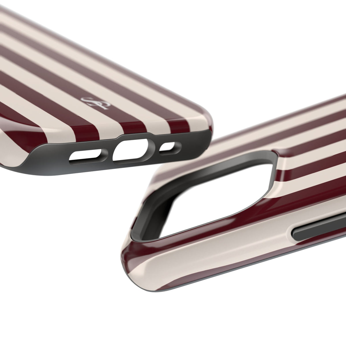 Burgundy Striped Magnetic Phone Case