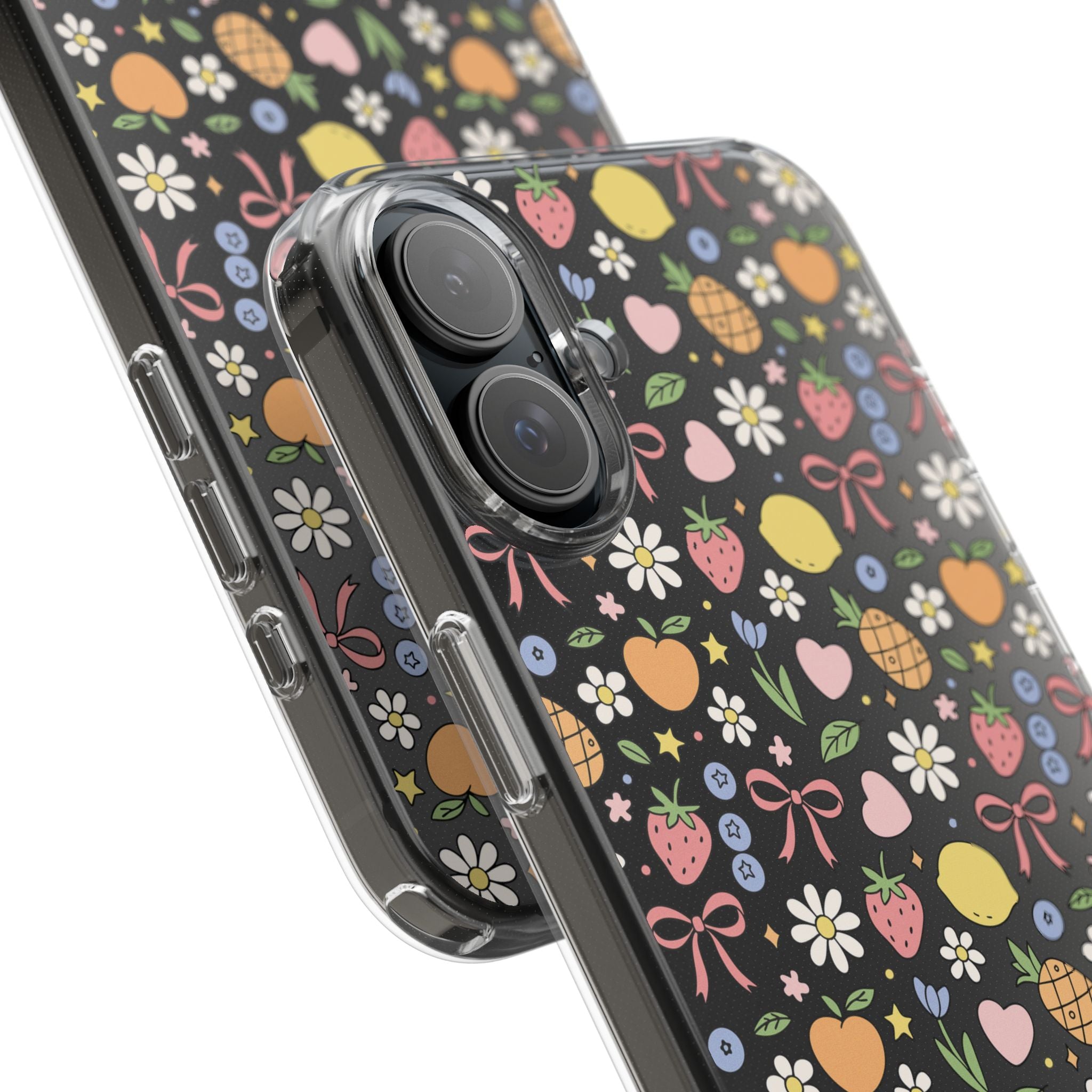 Fruit and Floral Pattern Clear Case