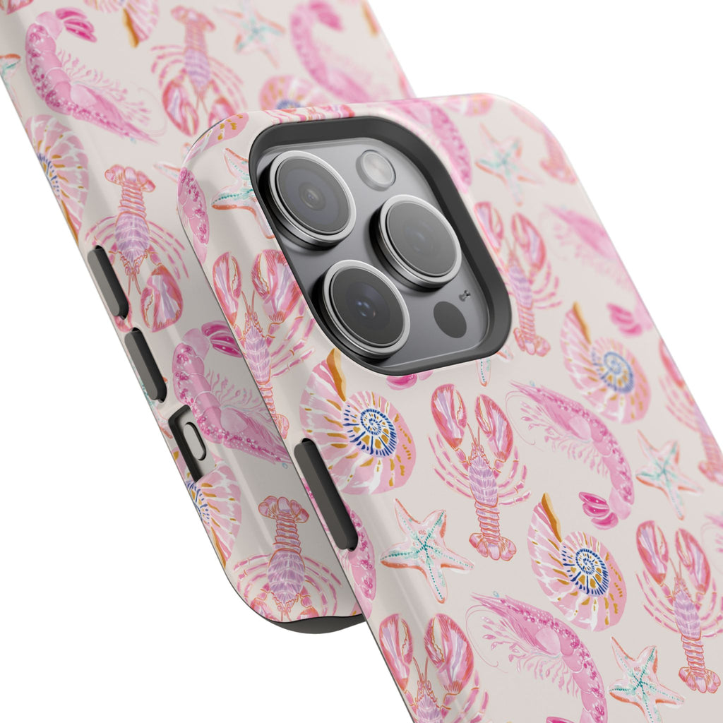 Pink Coastal Shell & Lobster Magnetic Impact-Resistant Phone Case