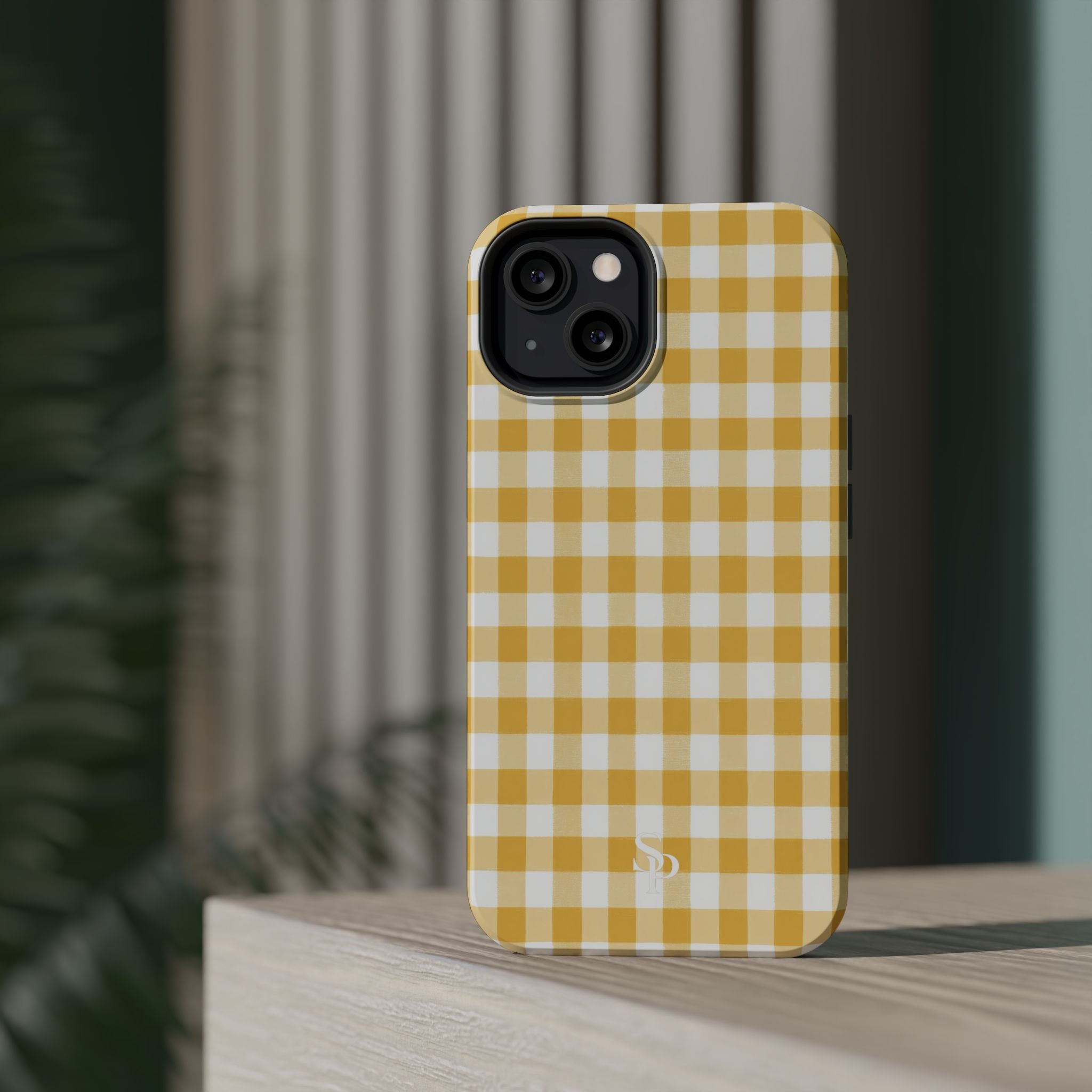 Yellow Gingham Magnetic Impact-Resistant Phone Case