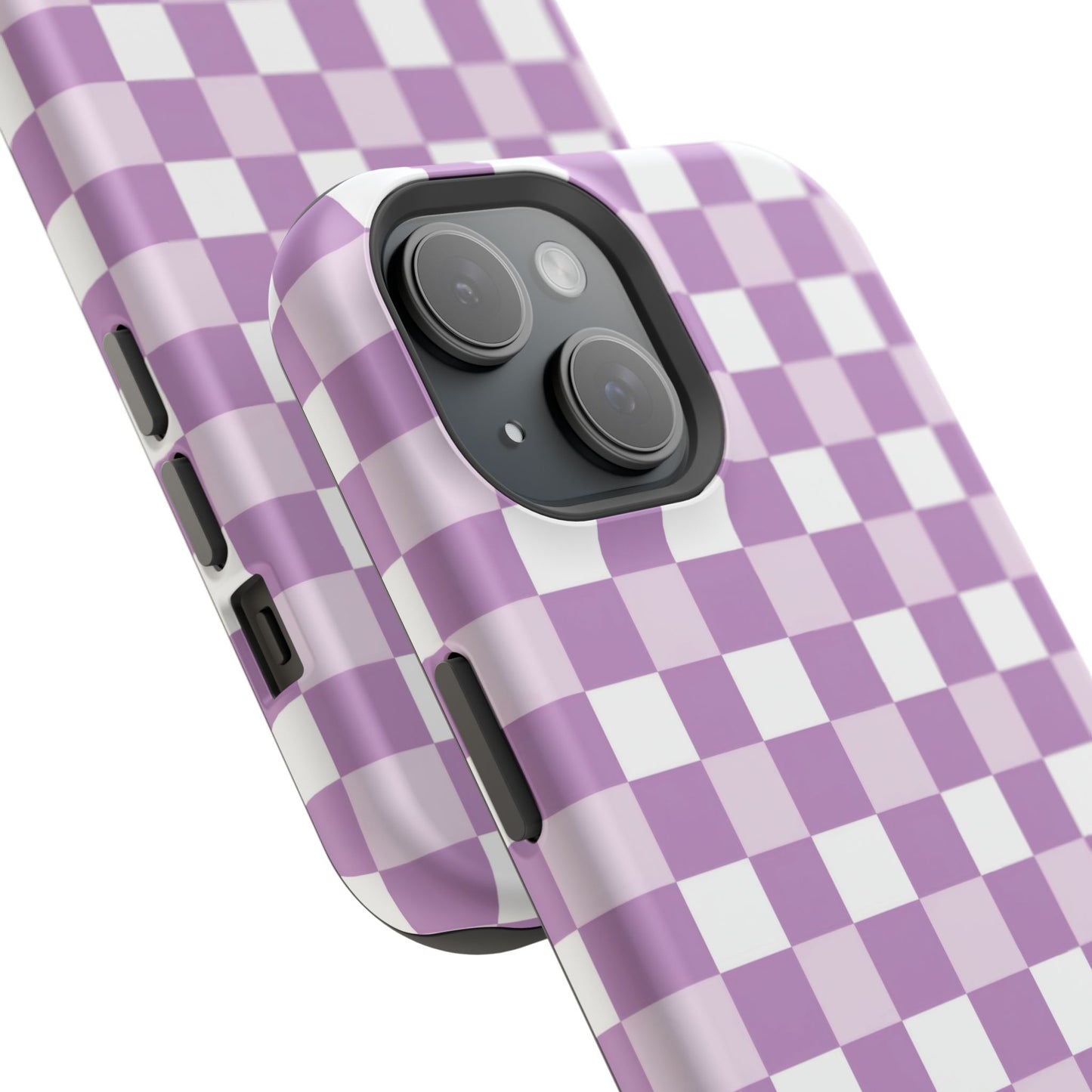 Purple Checkerboard Impact-Resistant Phone Case