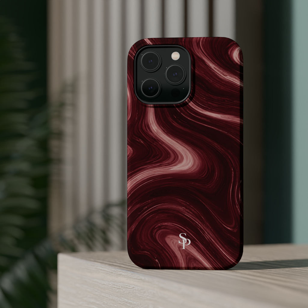 Burgundy Marble Magnetic Phone Case