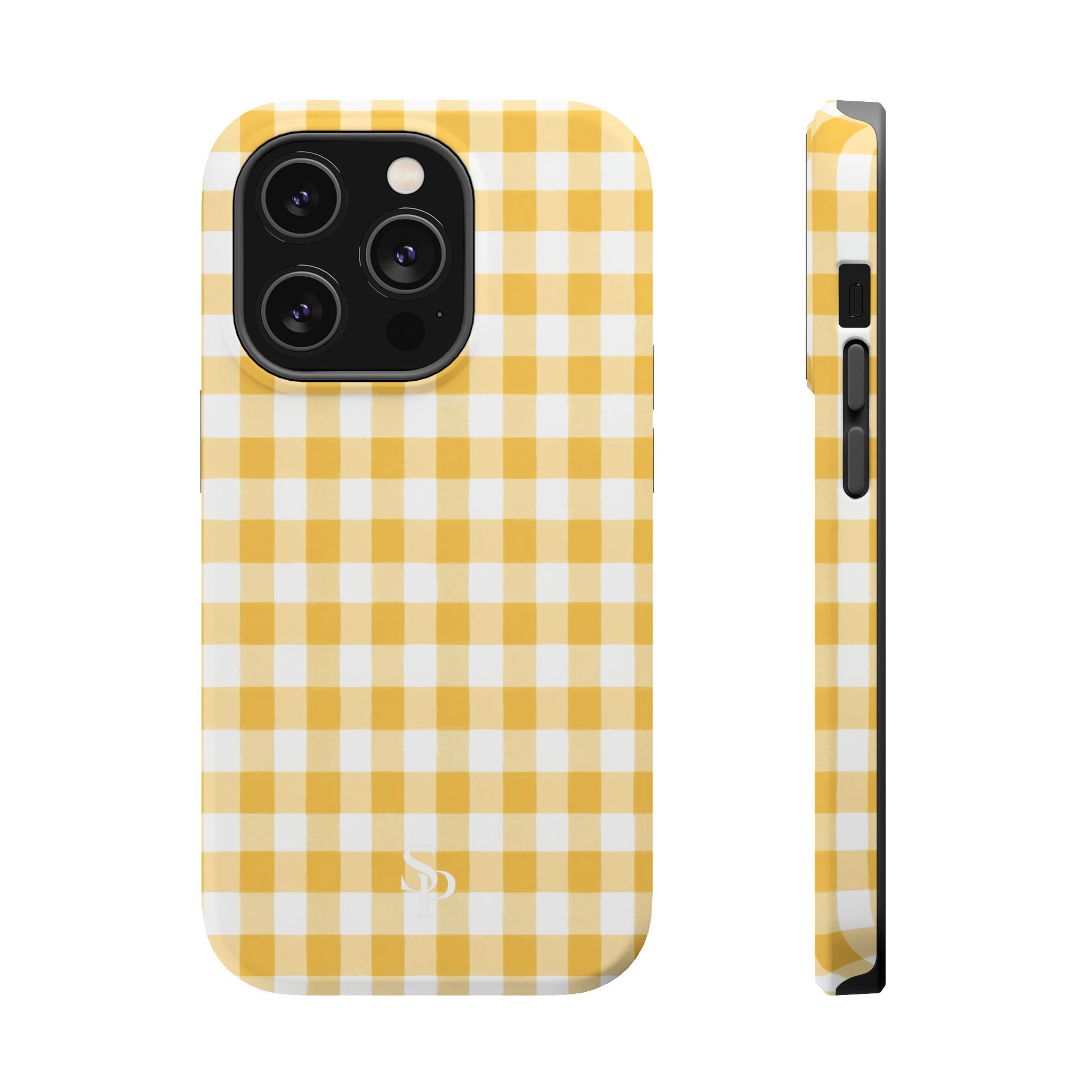 Yellow Gingham Magnetic Impact-Resistant Phone Case