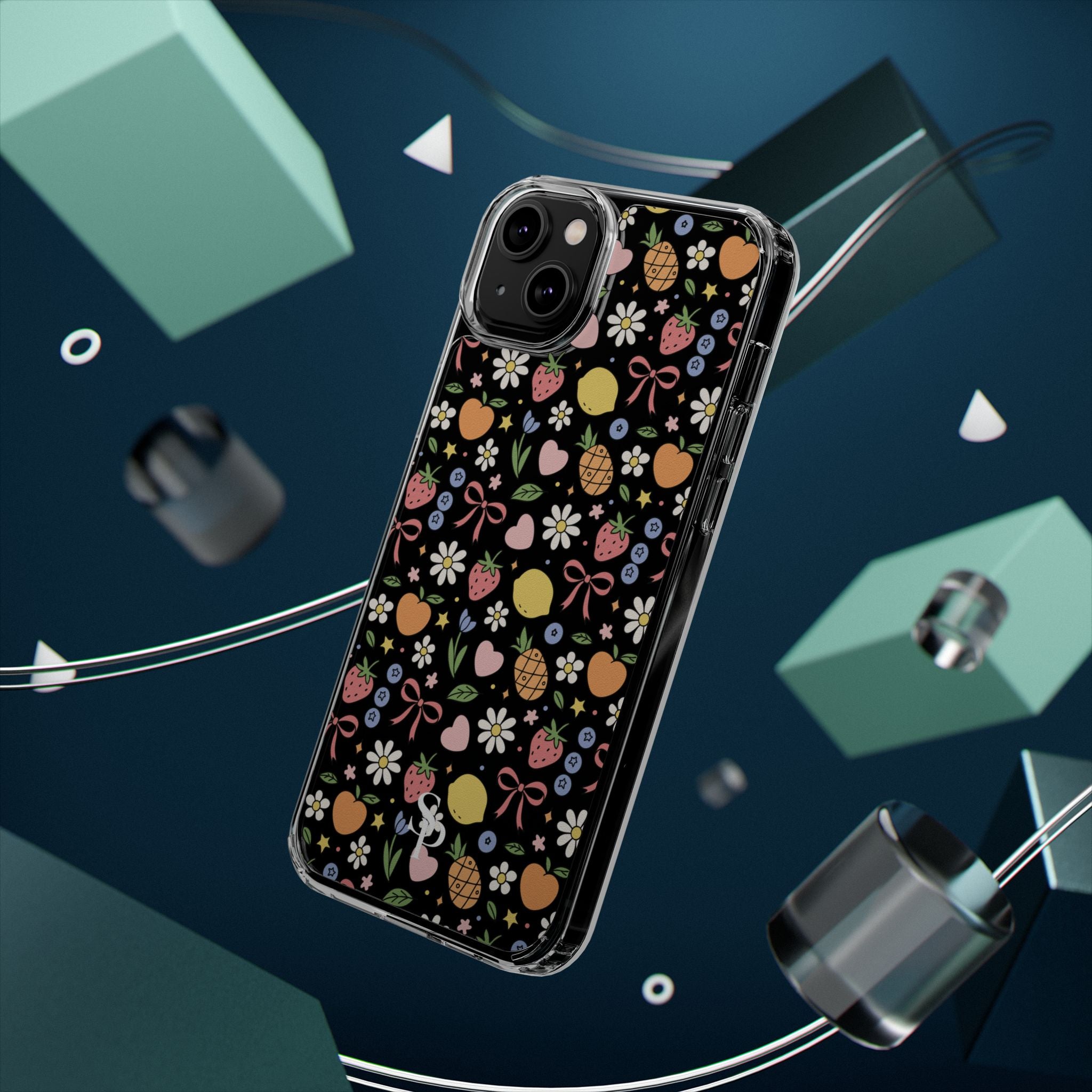 Fruit and Floral Pattern Clear Case