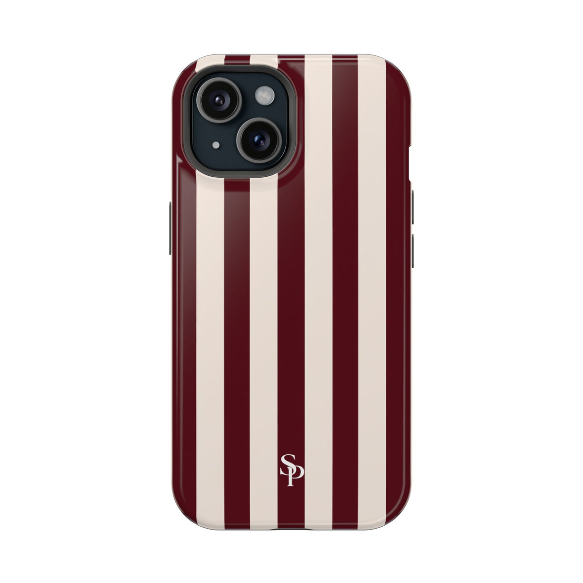 Burgundy Striped Magnetic Phone Case