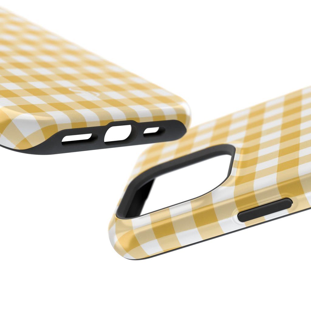 Yellow Gingham Magnetic Impact-Resistant Phone Case