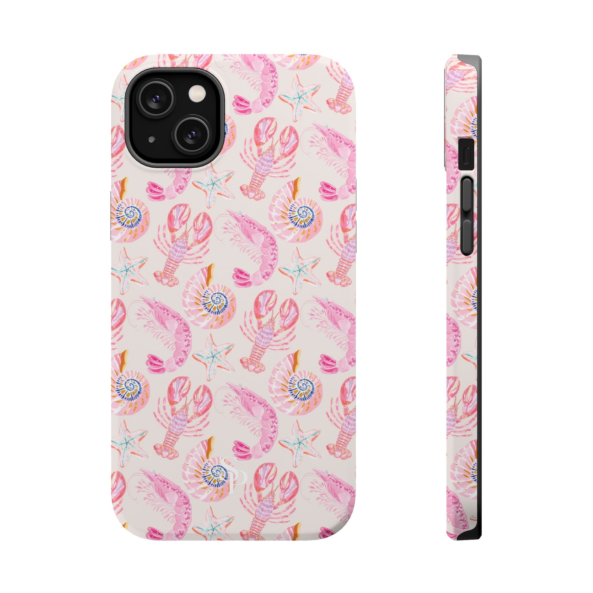 Pink Coastal Shell & Lobster Magnetic Impact-Resistant Phone Case