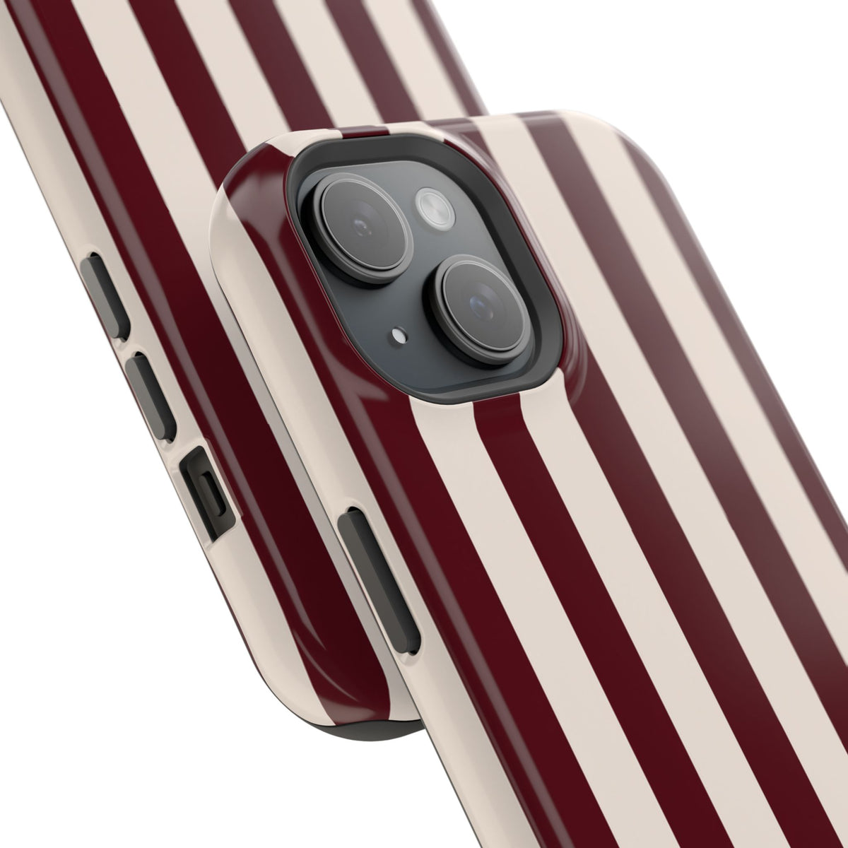 Burgundy Striped Magnetic Phone Case