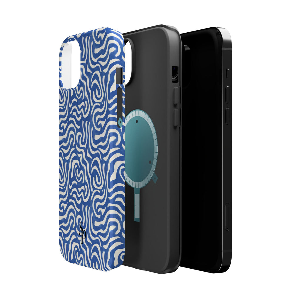 Blue Abstract Swirl Magnetic Impact Phone Case