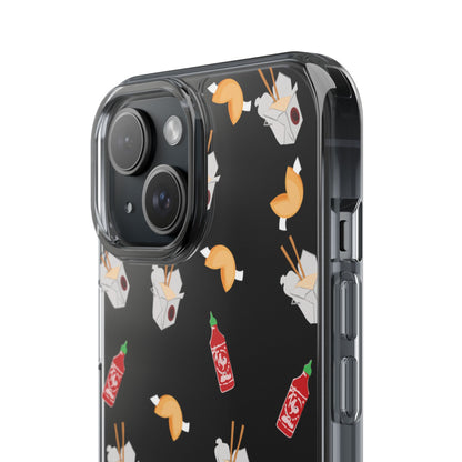 Take Out Food Pattern Clear Phone Case for Food Lovers