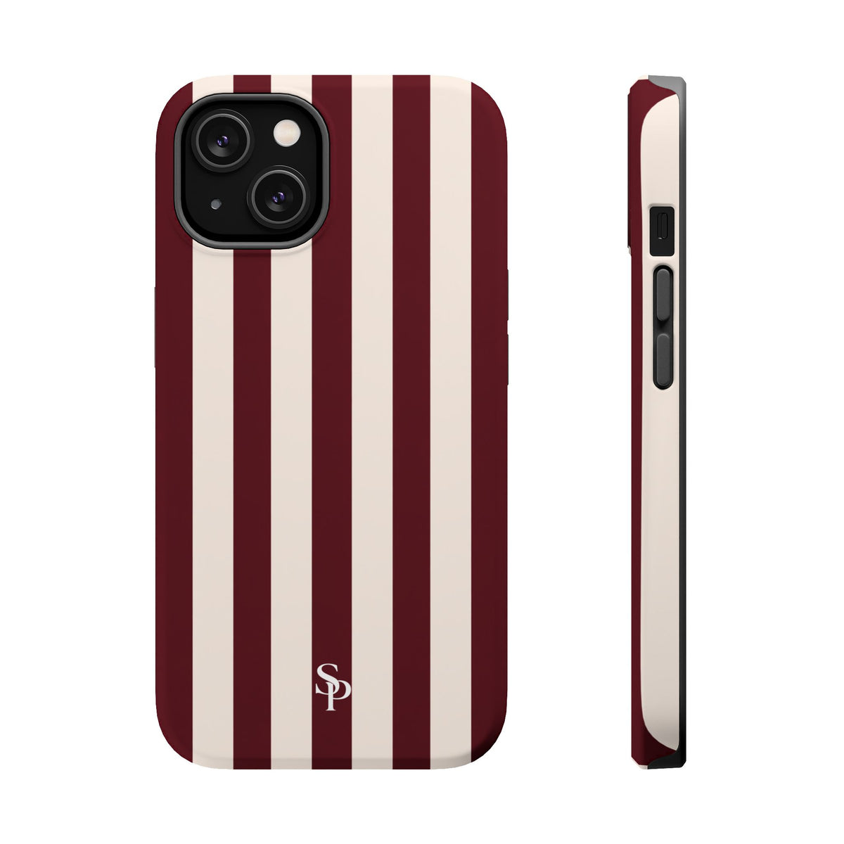 Burgundy Striped Magnetic Phone Case