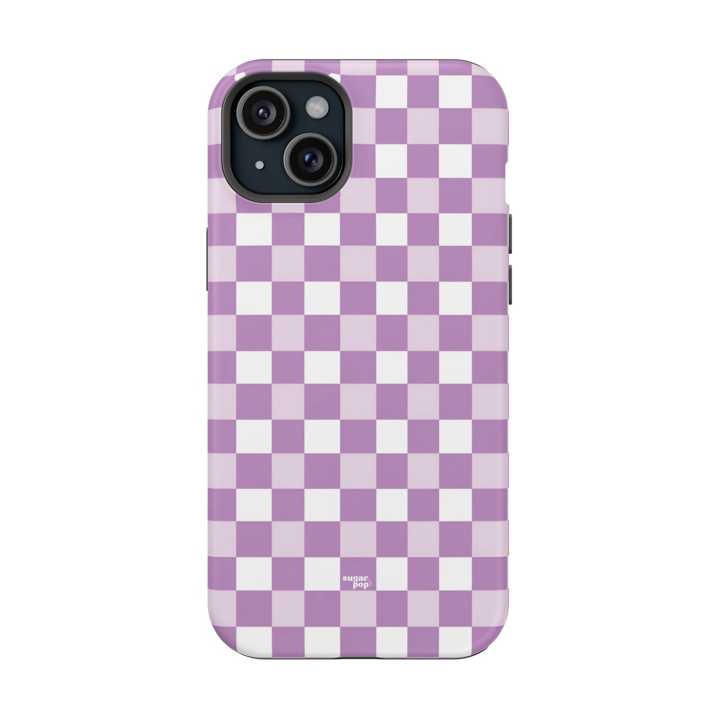 Purple Checkerboard Impact-Resistant Phone Case