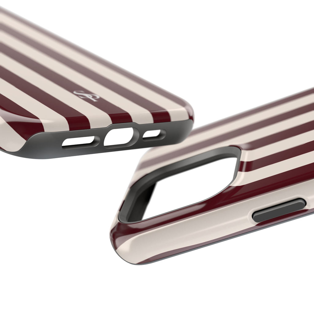 Burgundy Striped Magnetic Phone Case