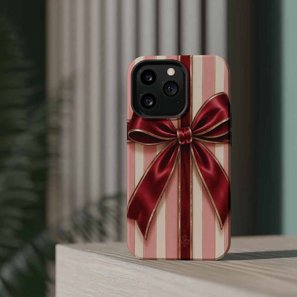 Red Bow Gift Wrap Magnetic Phone Case
