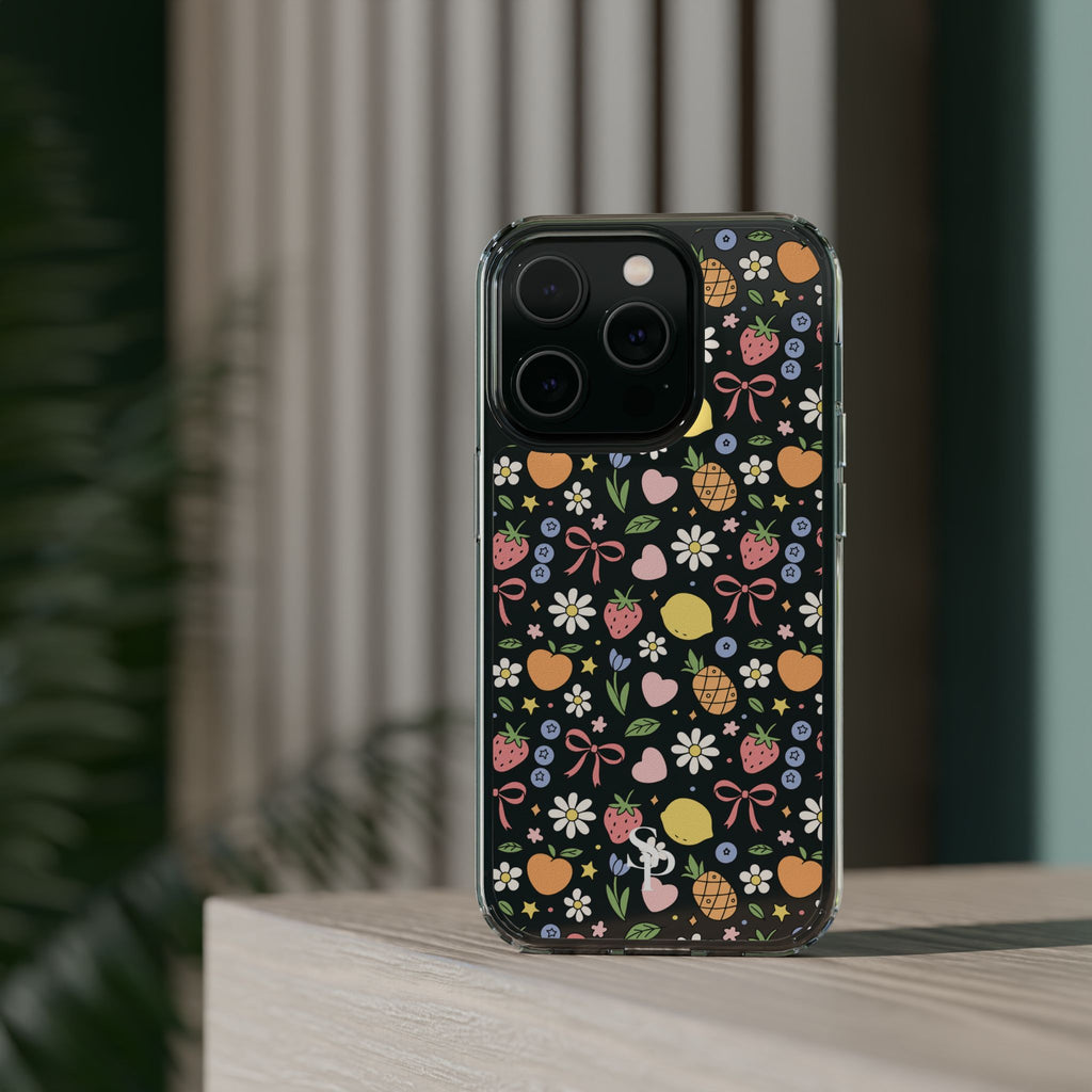 Fruit and Floral Pattern Clear Case
