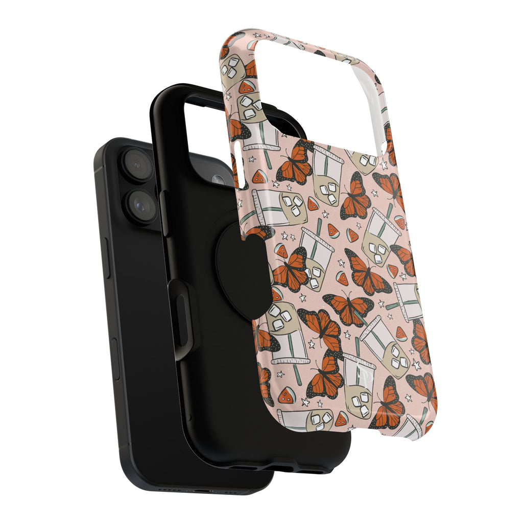 Iced Coffee & Butterfly Impact-Resistant Cases