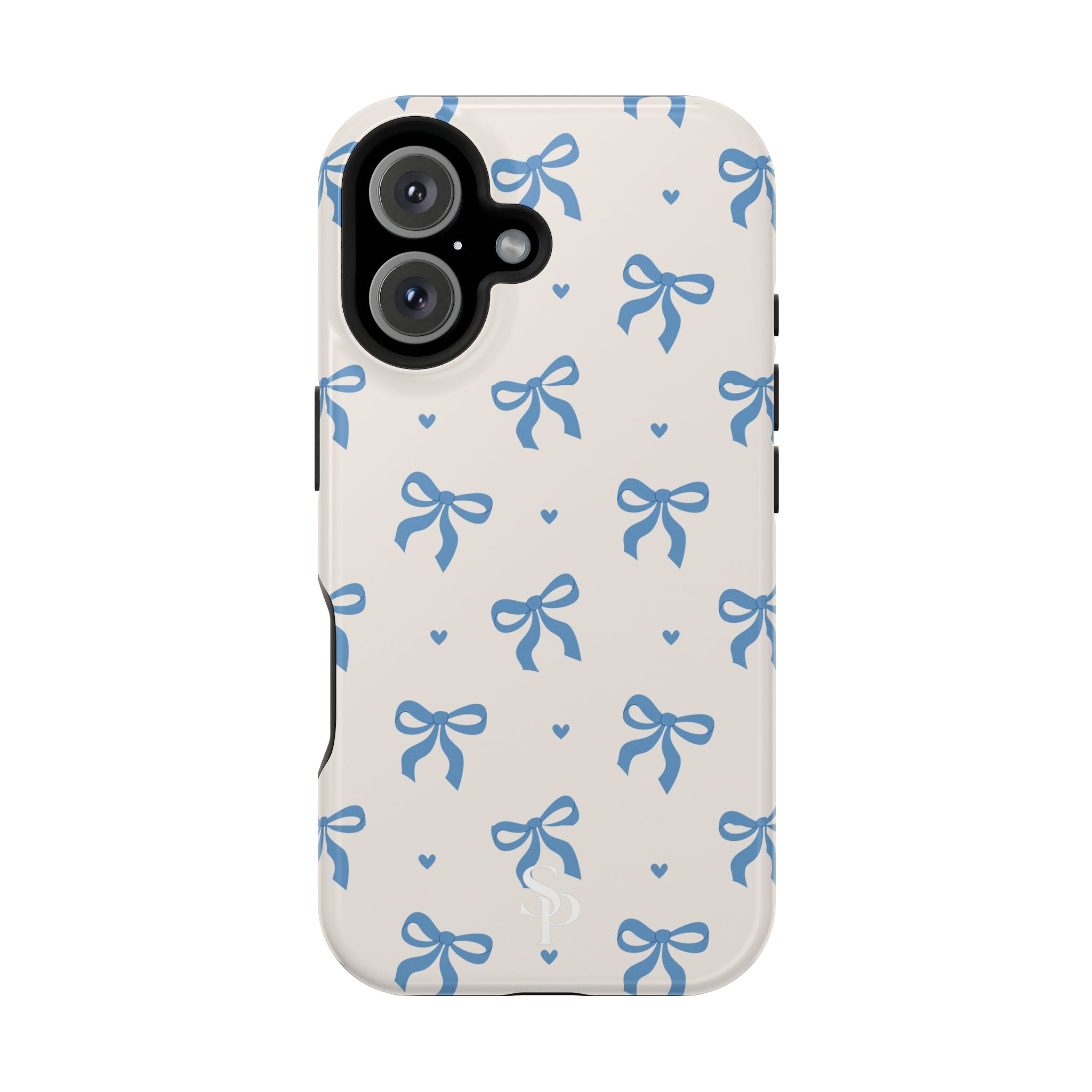 Blue Bow with Small Blue Hearts Magnetic Tough Case