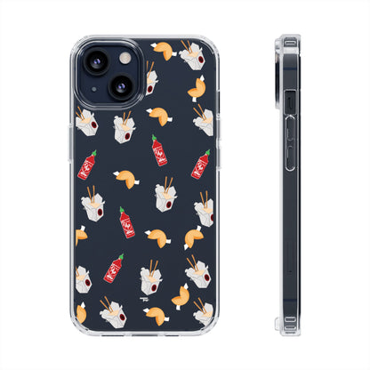 Take Out Food Pattern Clear Phone Case for Food Lovers