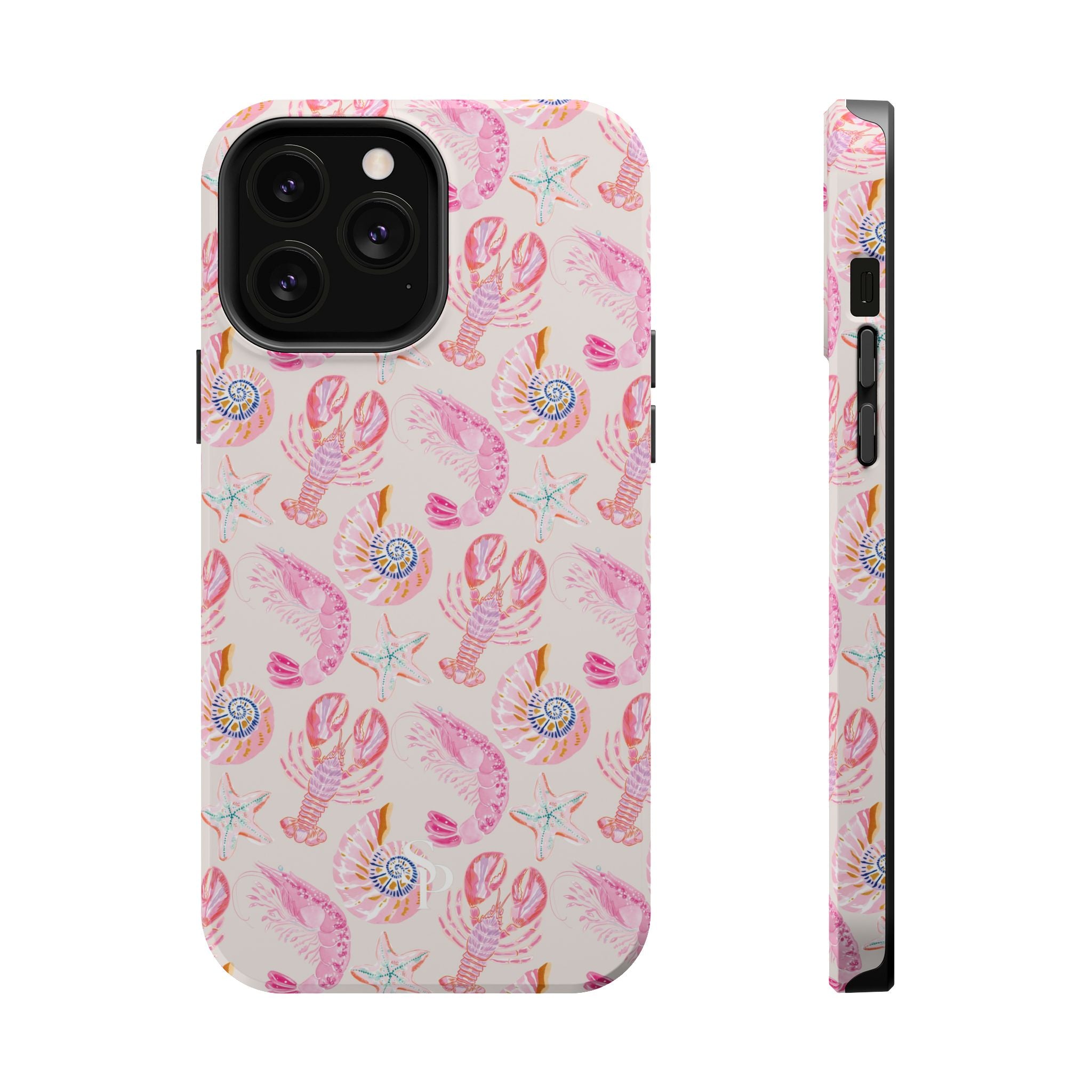 Pink Coastal Shell & Lobster Magnetic Impact-Resistant Phone Case