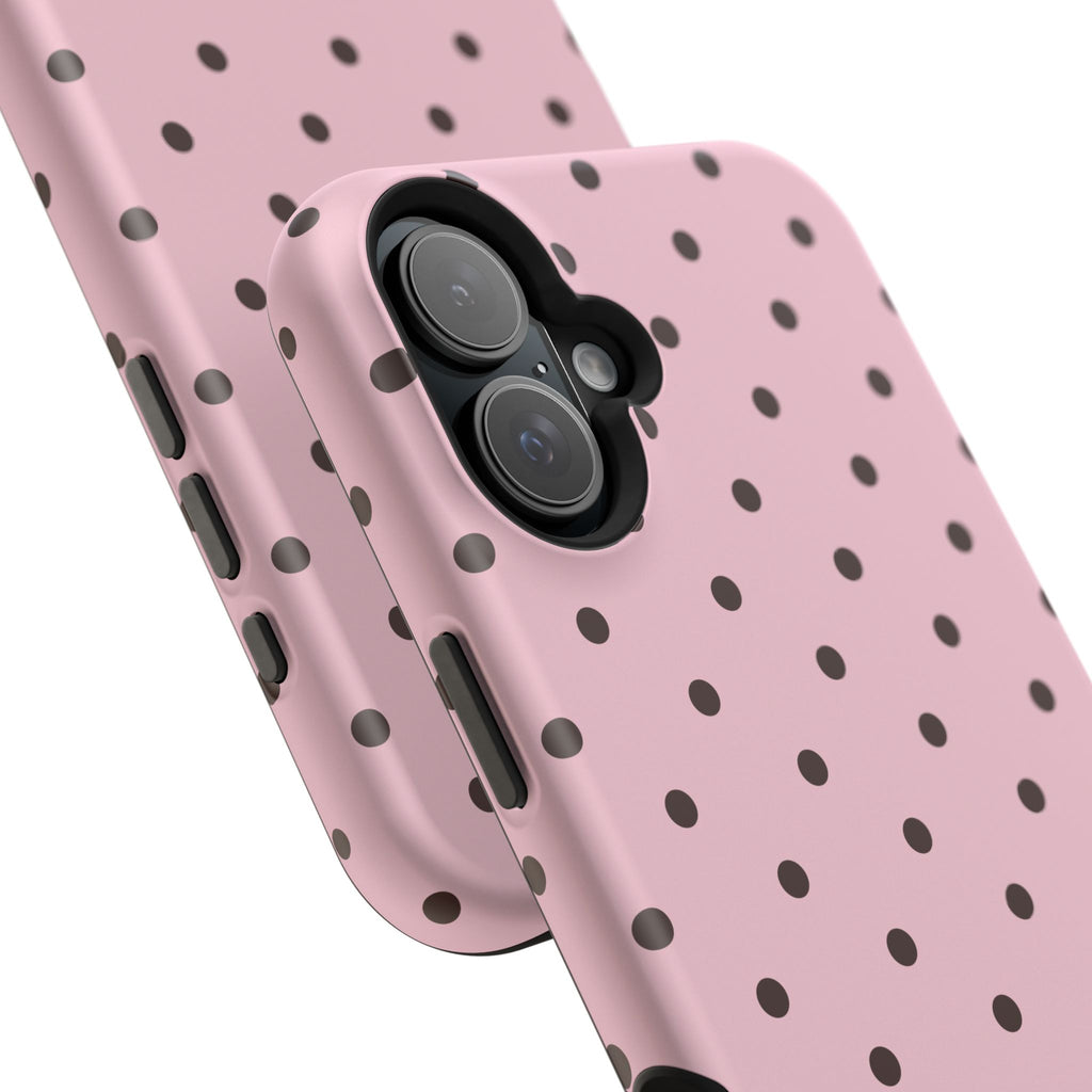 Pink Polka Dot Magnetic Impact Phone Case