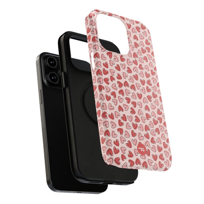 Heart Pattern Impact-Resistant Phone Case - Stylish Protection for Valentine's Day & Everyday Love