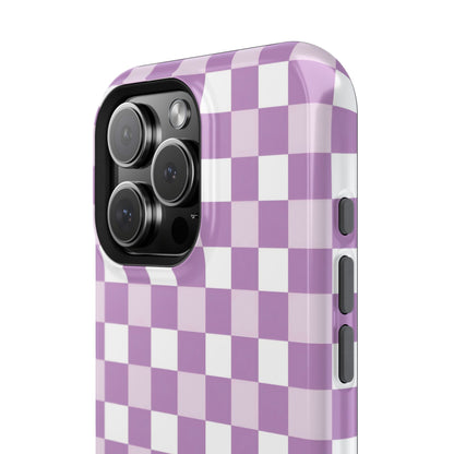 Purple Checkerboard Impact-Resistant Phone Case