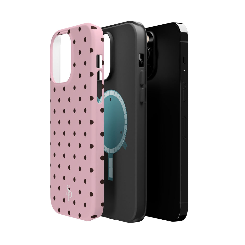 Pink Polka Dot Magnetic Impact Phone Case