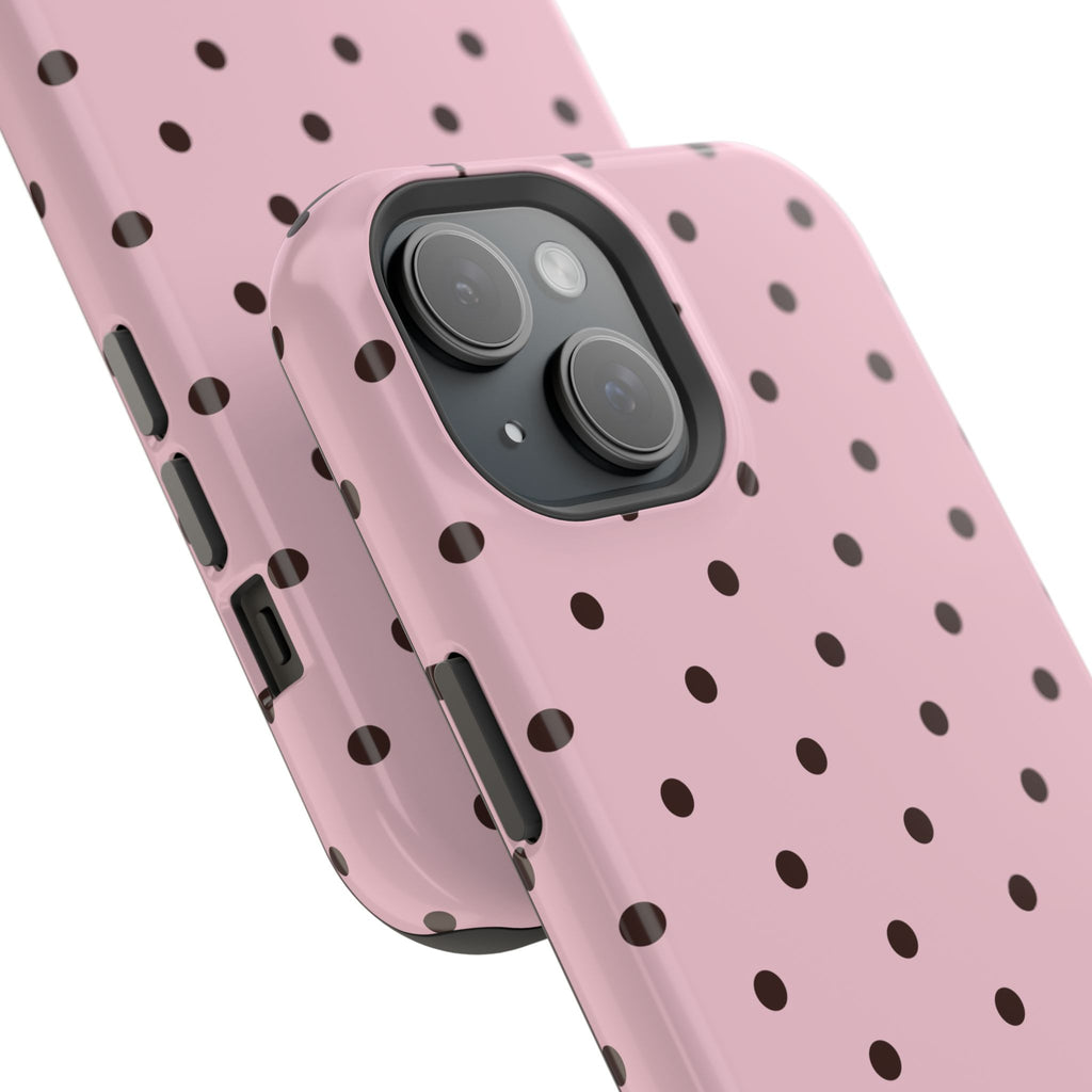 Pink Polka Dot Magnetic Impact Phone Case