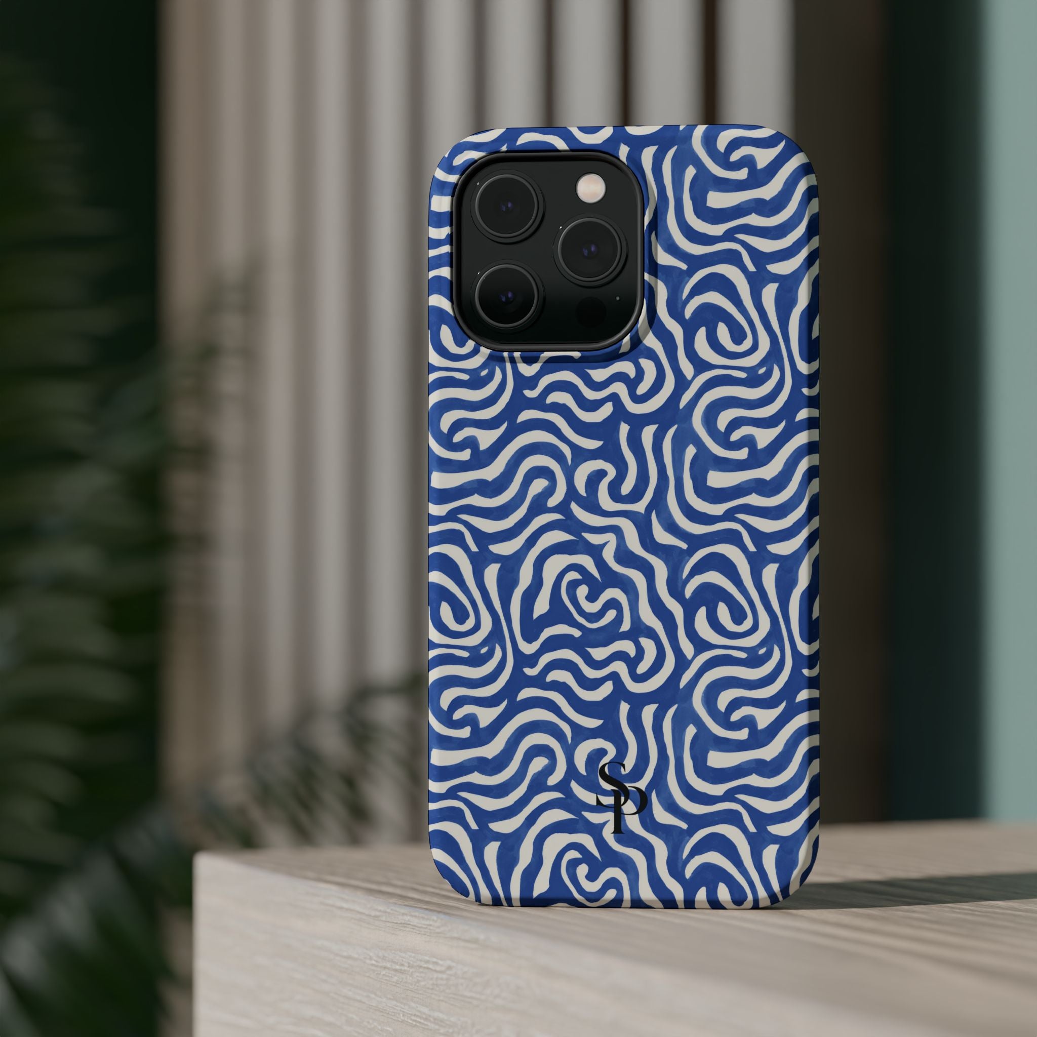 Blue Abstract Swirl Magnetic Impact Phone Case