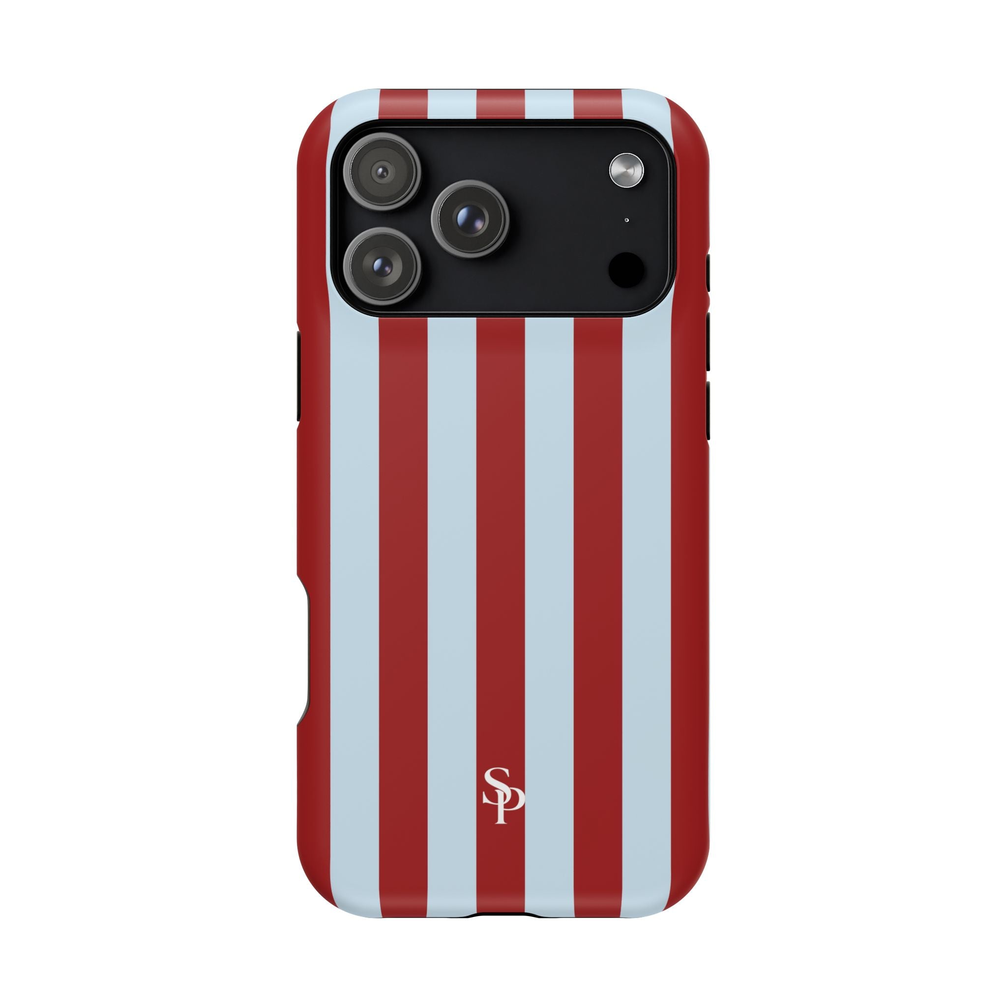Red & Light Blue Vertical Stripe Magnetic Impact-Resistant Phone Case
