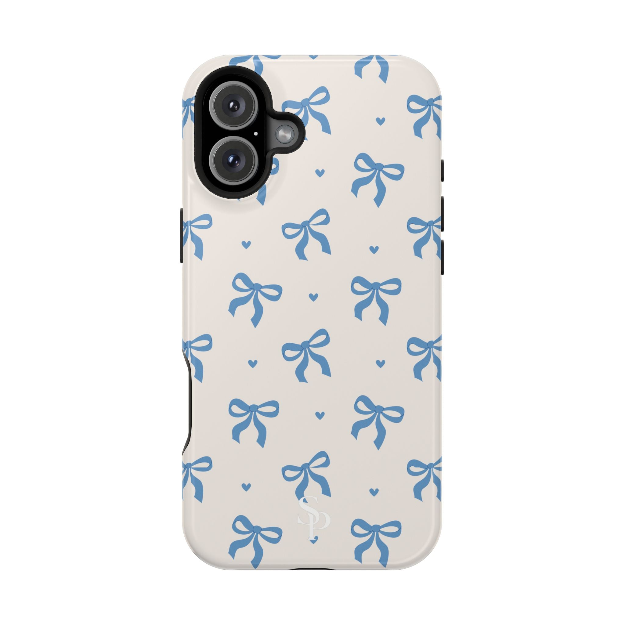 Blue Bow with Small Blue Hearts Magnetic Tough Case