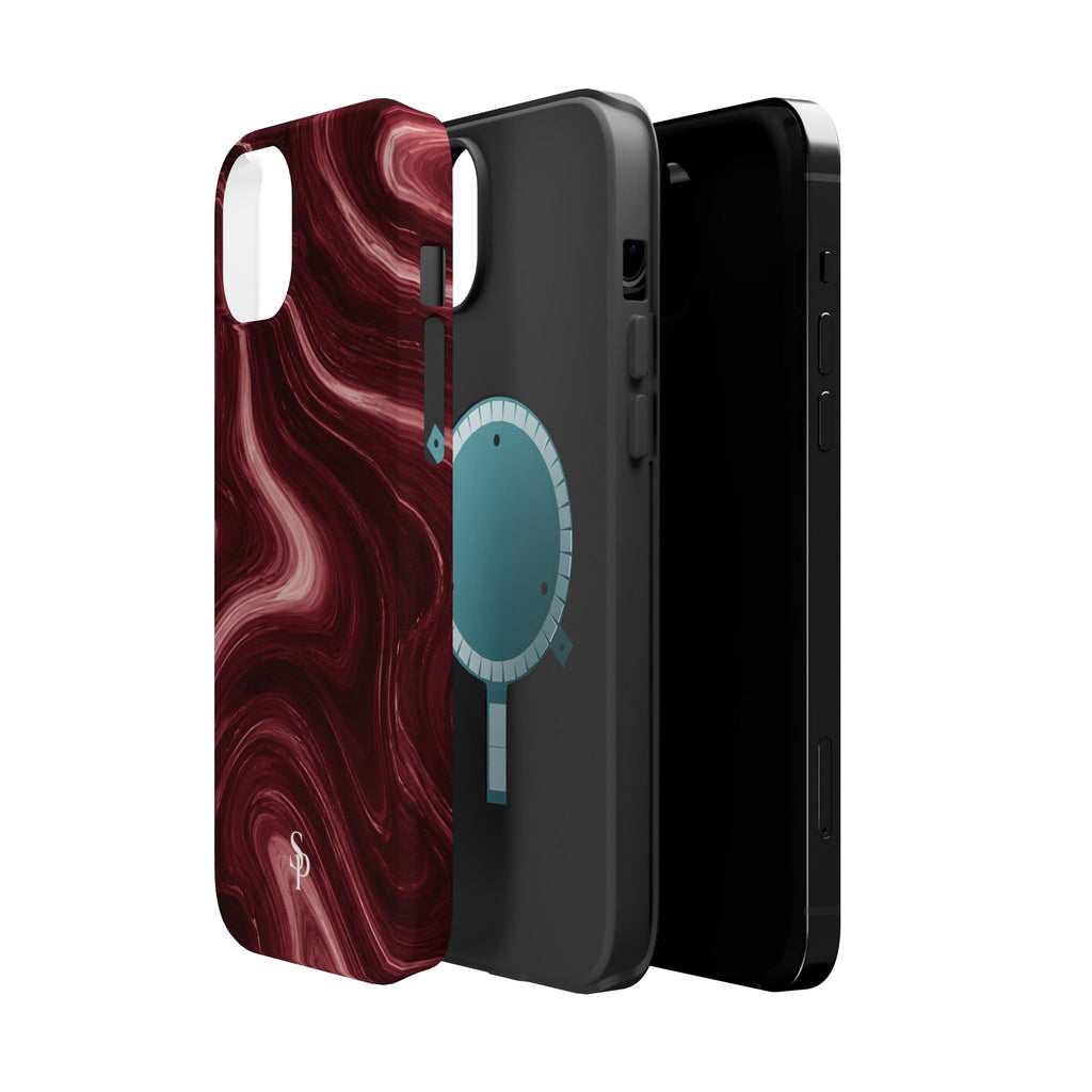 Burgundy Marble Magnetic Phone Case