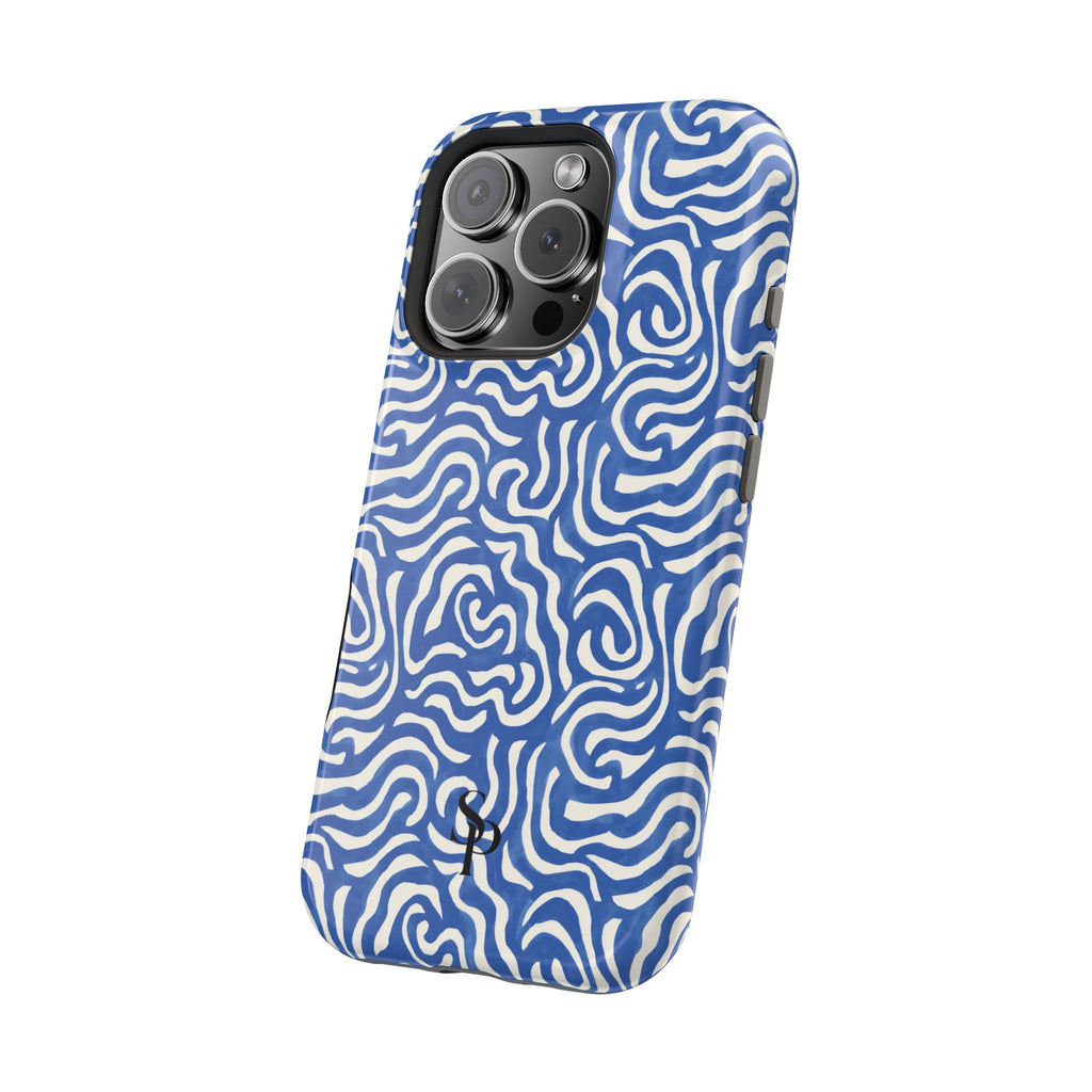 Blue Abstract Swirl Magnetic Impact Phone Case