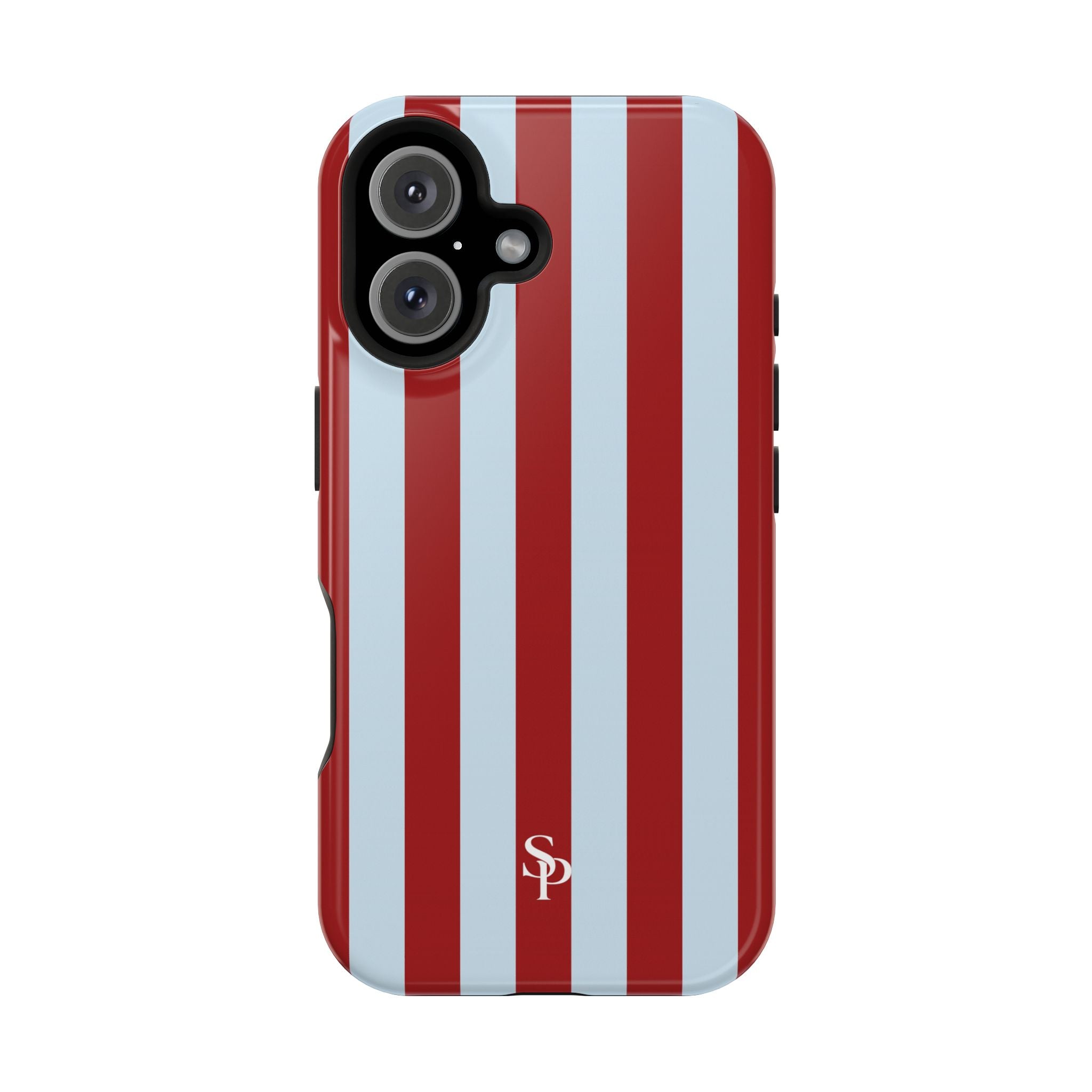 Red & Light Blue Vertical Stripe Magnetic Impact-Resistant Phone Case