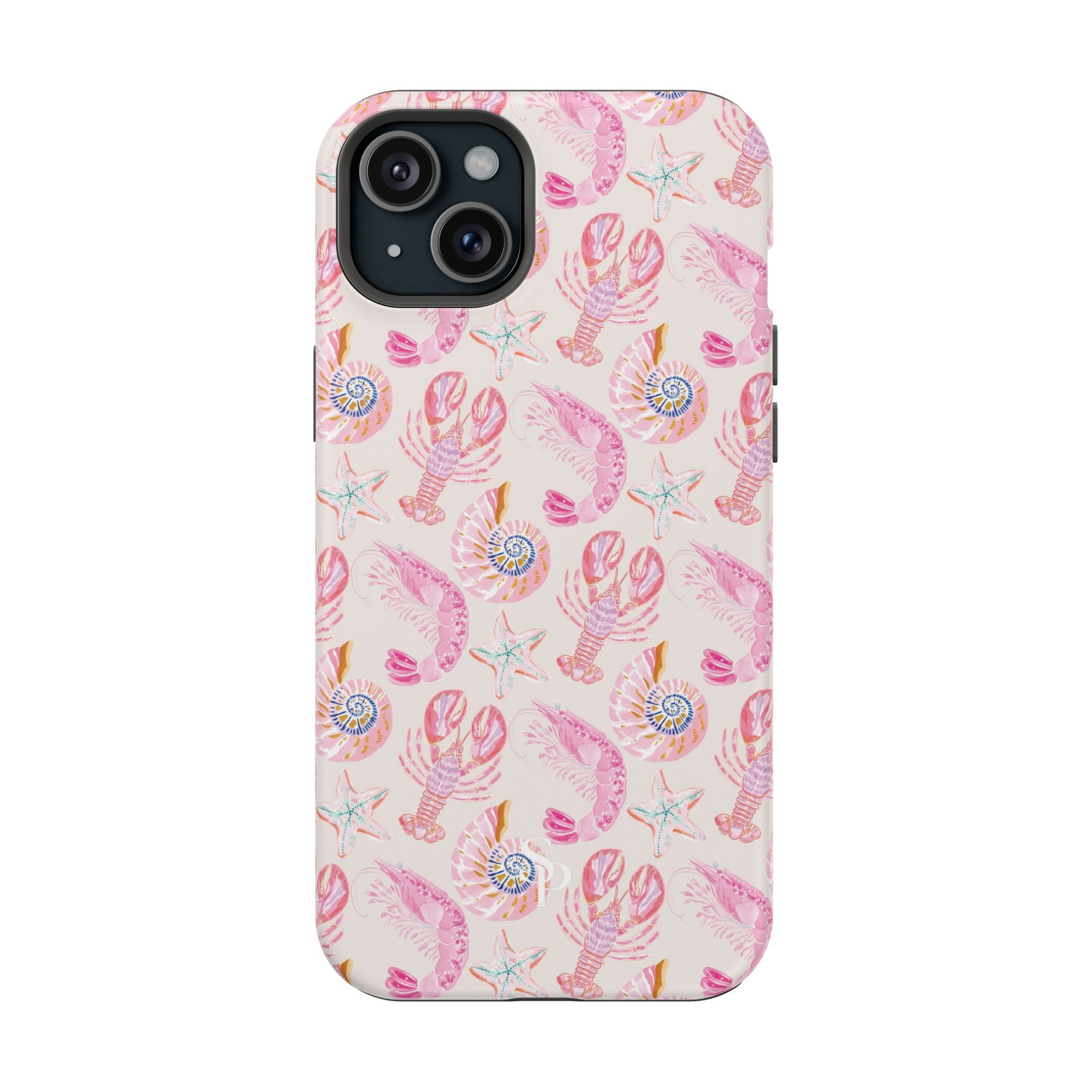 Pink Coastal Shell & Lobster Magnetic Impact-Resistant Phone Case