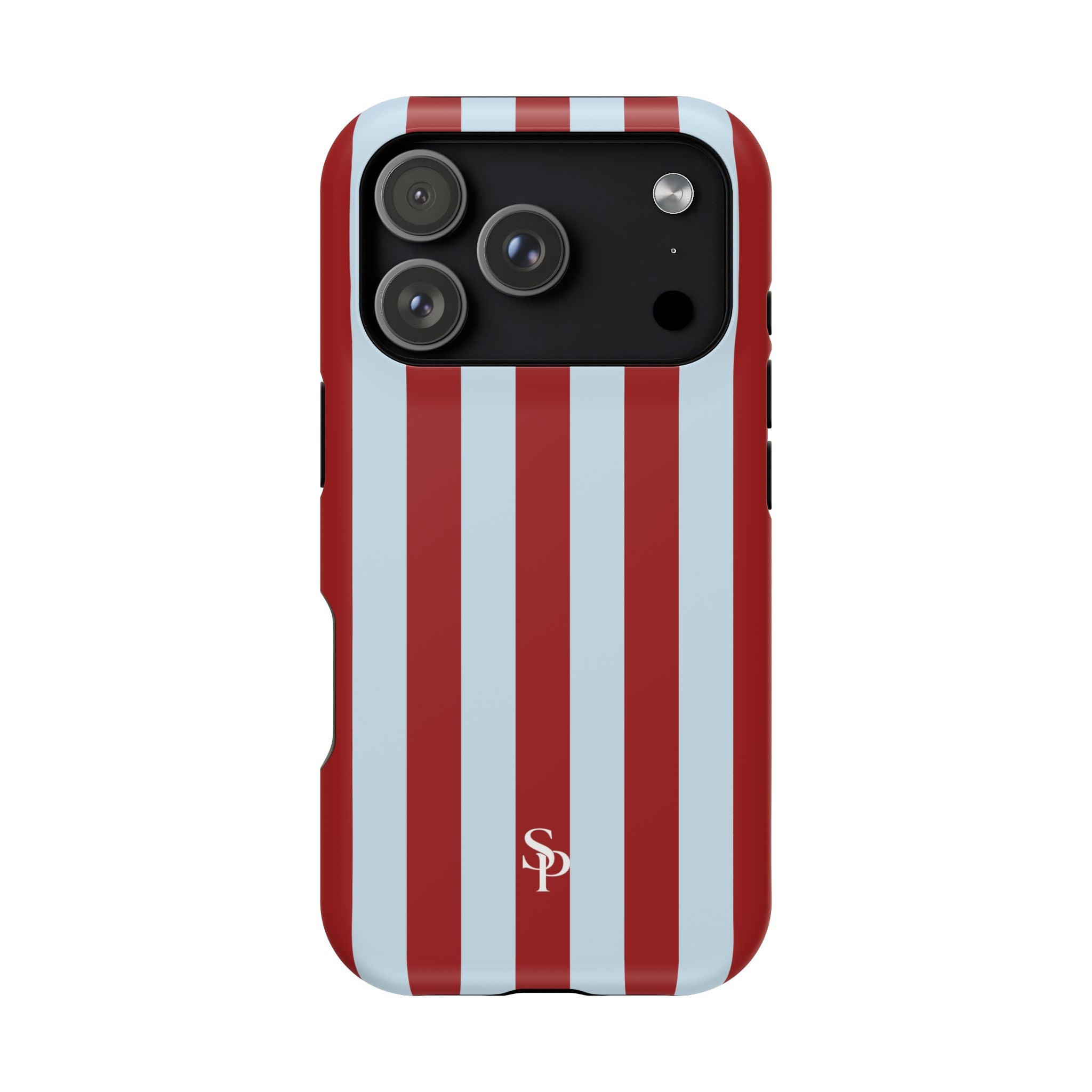 Red & Light Blue Vertical Stripe Magnetic Impact-Resistant Phone Case