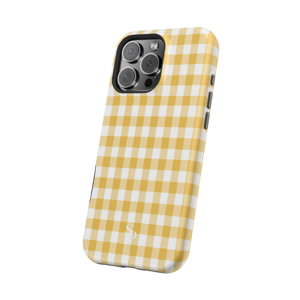 Yellow Gingham Magnetic Impact-Resistant Phone Case