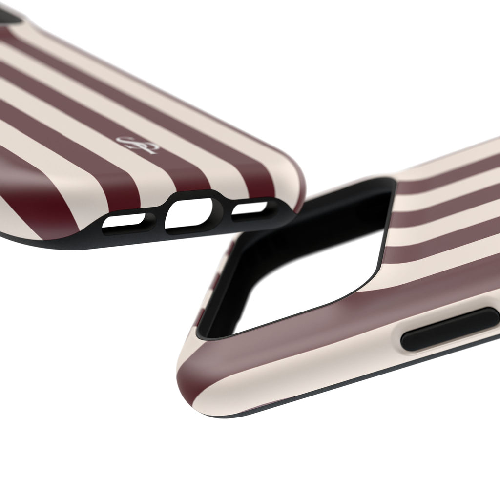 Burgundy Striped Magnetic Phone Case
