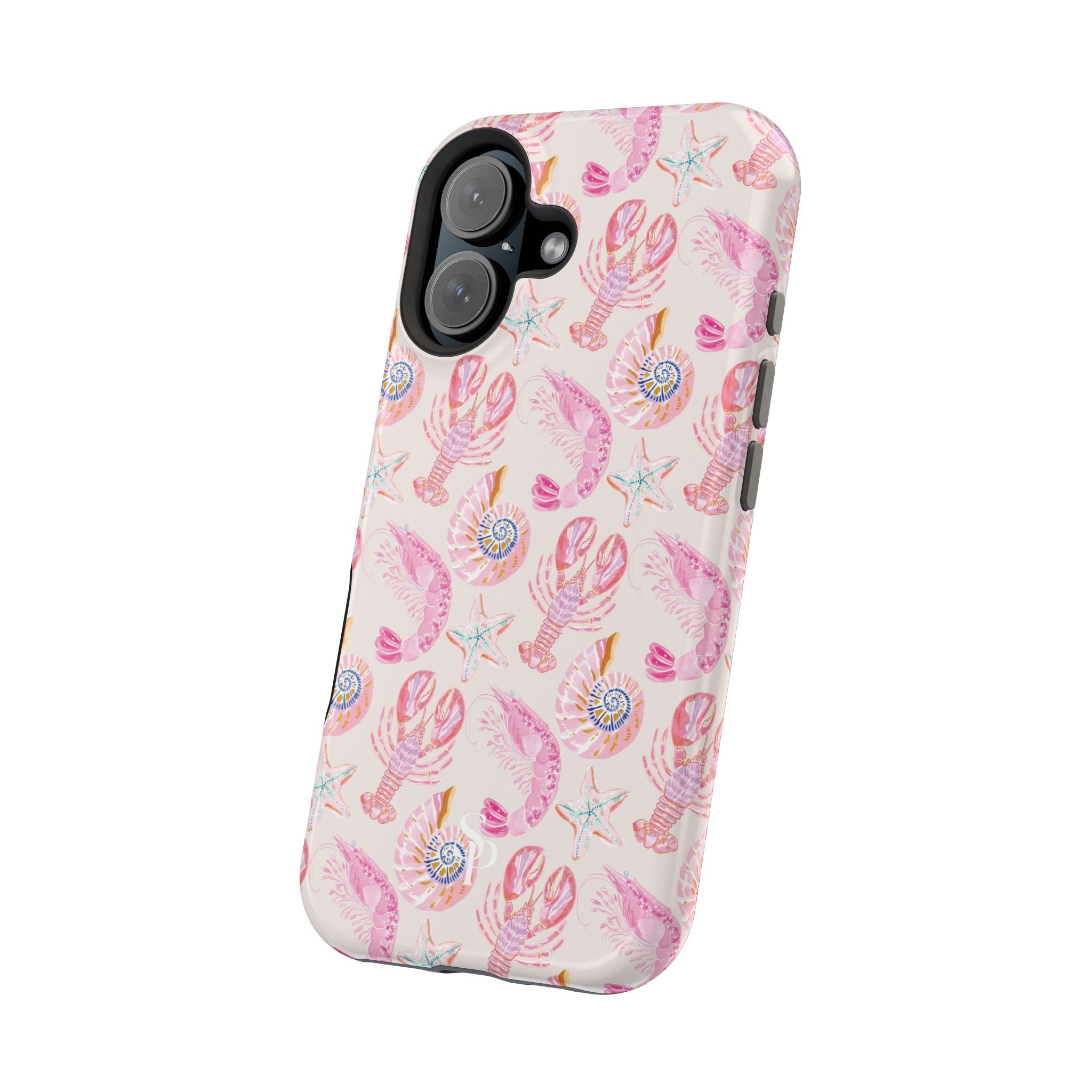 Pink Coastal Shell & Lobster Magnetic Impact-Resistant Phone Case