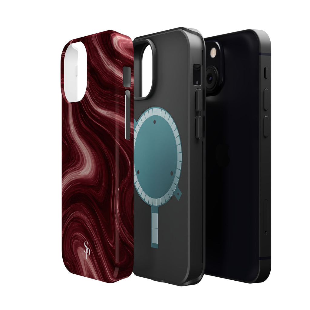 Burgundy Marble Magnetic Phone Case