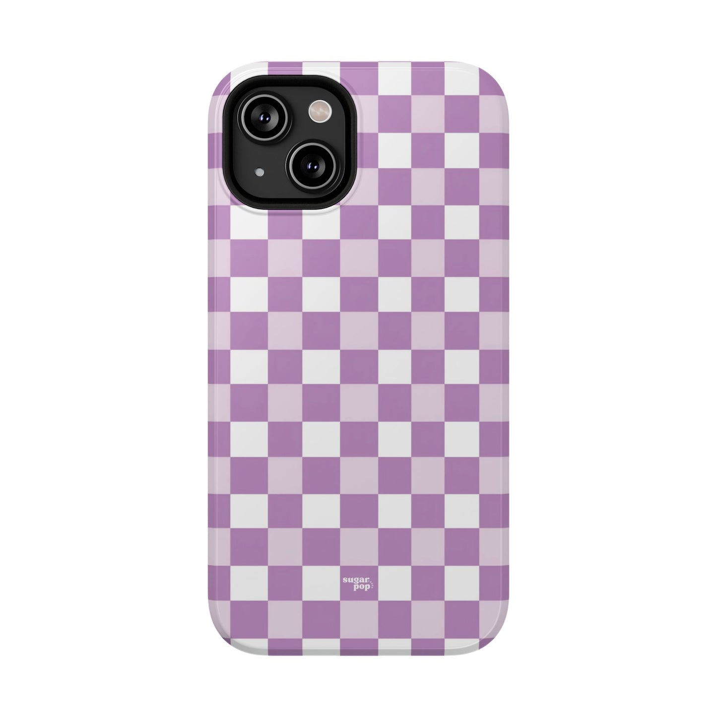 Purple Checkerboard Impact-Resistant Phone Case