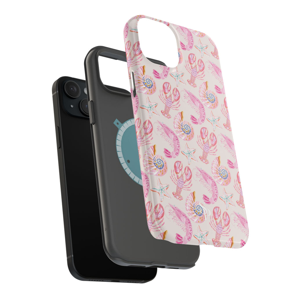 Pink Coastal Shell & Lobster Magnetic Impact-Resistant Phone Case