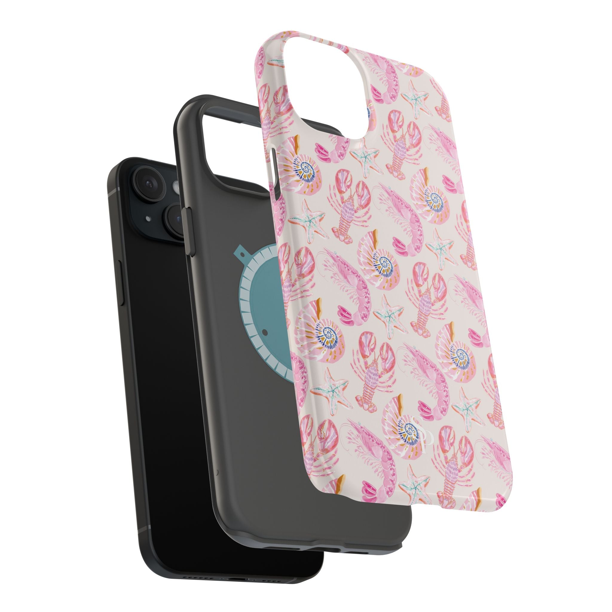 Pink Coastal Shell & Lobster Magnetic Impact-Resistant Phone Case