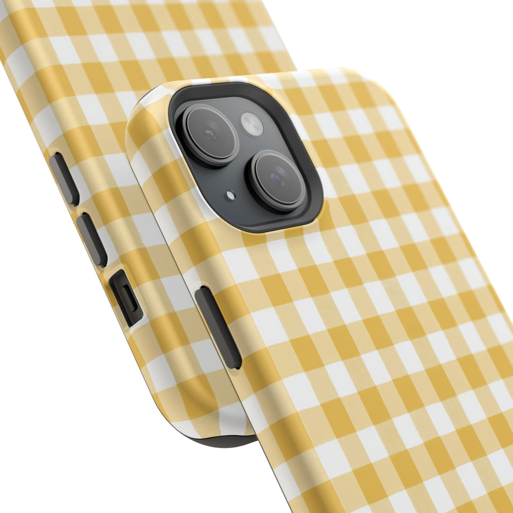Yellow Gingham Magnetic Impact-Resistant Phone Case