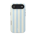 Pastel Blue & Cream Stripe Magnetic Impact-Resistant Phone Case