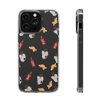 Take Out Food Pattern Clear Phone Case for Food Lovers