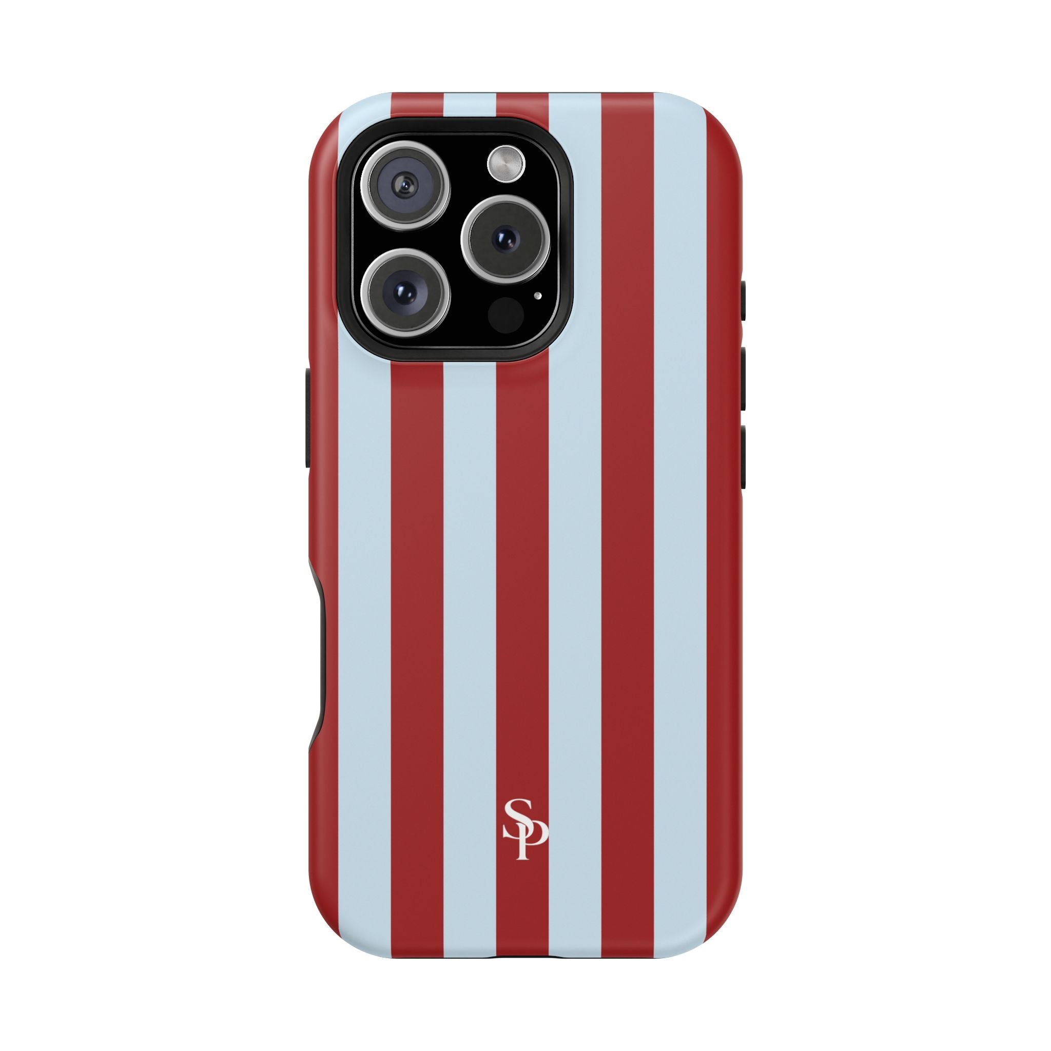 Red & Light Blue Vertical Stripe Magnetic Impact-Resistant Phone Case