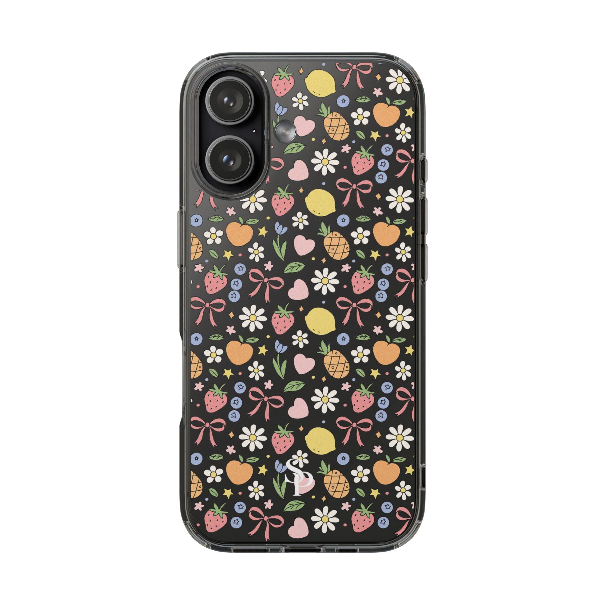Fruit and Floral Pattern Clear Case