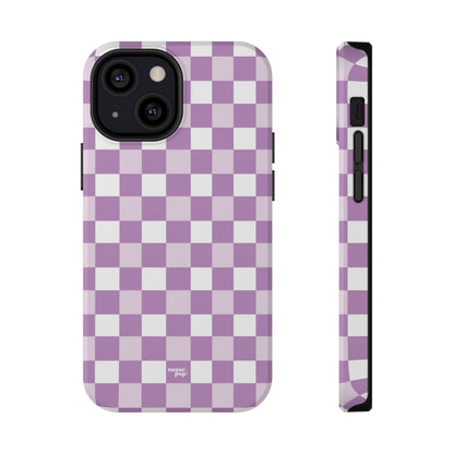 Purple Checkerboard Impact-Resistant Phone Case